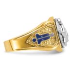 IBGoodman 14k Two-tone Men's Polished and Textured Blue Lodge Master Masonic Ring Mounting - Image 7