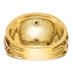 IBGoodman 10k Two-tone Men's Polished and Textured with Multi-color Enamel Active 33rd Degree Masonic Ring - Image 7