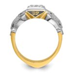 IBGoodman 10k Two-tone Men's Polished and Textured 32nd Degree Scottish Rite Masonic Ring Mounting - Image 2