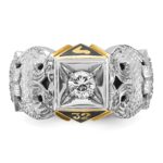 IBGoodman 10k Two-tone Men's Polished and Textured 32nd Degree Scottish Rite Masonic Ring Mounting - Image 4