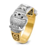 IBGoodman 10k Two-tone Men's Polished and Textured with Black Enamel and Diamond 32nd Degree Scottish Rite Masonic Ring - Image 6