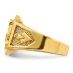 IBGoodman 10k Two-tone Men's Polished and Textured Sun Ray Blue Lodge Master Masonic Ring - Image 3