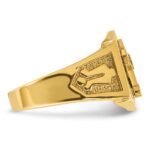 IBGoodman 10k Two-tone Men's Polished and Textured Sun Ray Blue Lodge Master Masonic Ring - Image 7