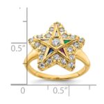 IBGoodman 10k Women's Polished Multi-color CZ and A Quality Diamond Eastern Star Masonic Ring - Image 7