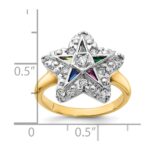 IBGoodman 10k Two-tone Women's Polished and Beaded Eastern Star Masonic Ring Mounting - Image 7