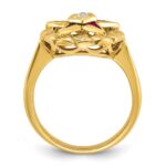 IBGoodman 14k Women's Polished and Textured Eastern Star Masonic Ring Mounting - Image 2