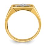 IBGoodman 10k Men's Polished and Textured Blue Lodge Master Masonic Ring Mounting - Image 2