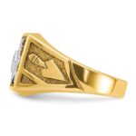 IBGoodman 10k Men's Polished and Textured Blue Lodge Master Masonic Ring Mounting - Image 3