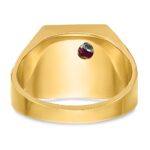 IBGoodman 10k Two-tone Men's Polished and Textured with Lab Created Ruby and Diamond Blue Lodge Master Masonic Ring - Image 5