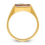 IBGoodman 14k Two-tone Men's Polished and Textured Blue Lodge Master Masonic Ring Mounting - Image 2