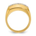 IBGoodman 14k Two-tone Men's Polished and Satin 3-Stone 1/2 Carat AA Quality Diamond Ring - Image 2