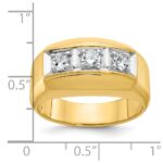 IBGoodman 14k Two-tone Men's Polished and Satin 3-Stone 1/2 Carat AA Quality Diamond Ring - Image 3