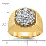 IBGoodman 14k Two-tone Men's Polished and Satin Round 2 Carat AA Quality Diamond Cluster Ring - Image 3