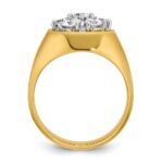 IBGoodman 14k Two-tone Men's Polished and Satin Round 1 1/5 Carat AA Quality Diamond Cluster Ring - Image 2