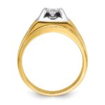 14k Two-tone IBGoodman Men's Polished and Satin 3/4 carat Diamond Complete Ring - Image 2