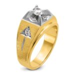 14k Two-tone IBGoodman Men's Polished and Satin 3/4 carat Diamond Complete Ring - Image 8