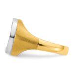 14k Two-tone IBGoodman Men's Satin Horseshoe 1/5 carat Diamond Complete Ring - Image 5