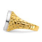 14k Two-tone IBGoodman Men's Horseshoe 1/5 carat Diamond Complete Ring - Image 3