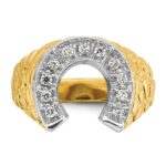 14k Two-tone IBGoodman Men's Horseshoe Diamond Ring Mounting - Image 6