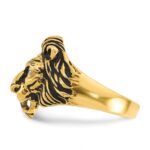 14k IBGoodman Men's 1/20 carat Diamond and Ruby Antiqued Lion Complete Ring - Image 5