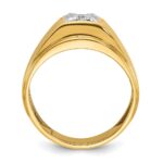 10k Two-tone IBGoodman Men's Polished and Satin Diamond Complete Ring - Image 2