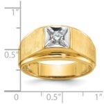 10k Two-tone IBGoodman Men's Polished and Satin Diamond Complete Ring - Image 3