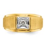 14k Two-tone IBGoodman Men's Polished and Satin Diamond Ring Mounting - Image 6