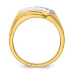 IBGoodman 14k with White Rhodium 1/2 carat Lab Grown Diamond VS/SI+ G+ Complete Polished and Grooved Three Stone Men's Ring - Image 2