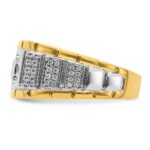 IBGoodman 14k Two Tone 1 3/8 carat Lab Grown Diamond VS/SI+ G+ Complete Polished Men's Ring - Image 3