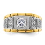 IBGoodman 14k Two Tone 1 3/8 carat Lab Grown Diamond VS/SI+ G+ Complete Polished Men's Ring - Image 4
