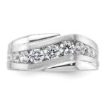IBGoodman 14k White Gold 1 3/8 carat Lab Grown Diamond VS/SI+ G+ Complete Satin Men's Ring - Image 4
