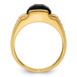 IBGoodman 14k 1/8 carat Lab Grown Diamond VS/SI+ G+ and Onyx Complete Men's Ring - Image 2
