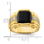 IBGoodman 14k 1/8 carat Lab Grown Diamond VS/SI+ G+ and Onyx Complete Men's Ring - Image 7