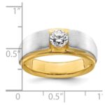 IBGoodman 14k Two-tone 3/4 carat Lab Grown Diamond VS/SI+ G+ Complete Satin Men's Ring - Image 7