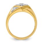 IBGoodman 14k with White Rhodium 3/4 carat Lab Grown Diamond VS/SI+ G+ Complete Polished and Satin Men's Ring - Image 2