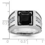 IBGoodman 14k White Gold Black Rhodium 1 1/3 carat Lab Grown Diamond VS/SI+ G+ and Onyx Complete Men's Ring - Image 7