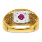 IBGoodman 14k 5/8 carat Lab Grown Diamond VS/SI+ G+ and Created Ruby Complete Men's Ring - Image 5
