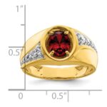 IBGoodman 14k 3/8 carat Lab Grown Diamond VS/SI+ G+ and Created Ruby Complete Men's Ring - Image 7