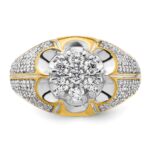 IBGoodman 14k Two-Tone 1 1/4 carat Lab Grown Diamond VS/SI+ G+ Complete Men's Cluster Ring - Image 5
