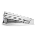 IBGoodman 14k White Gold with Black Rhodium 3/8 carat Lab Grown Diamond VS/SI+ G+ Complete Satin Men's Ring - Image 3