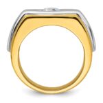 IBGoodman 14k Two-tone 1 carat Lab Grown Diamond VS/SI+ G+ Complete Polished and Satin Men's Ring - Image 2