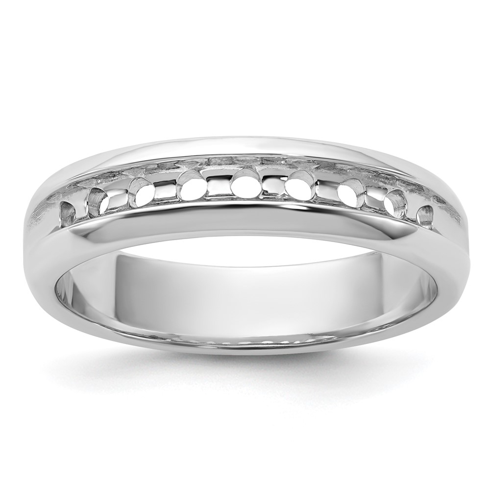 B32991-4W.jpg IBGoodman 14k White Gold Polished Nine Stone Men's Ring Mounting - Image 1