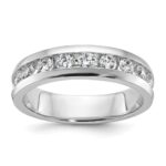 IBGoodman 14k White Gold 1 carat Lab Grown Diamond VS/SI+ G+ Nine Stone Complete Polished Men's Ring