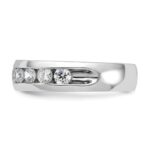IBGoodman 14k White Gold 1 carat Lab Grown Diamond VS/SI+ G+ Nine Stone Complete Polished Men's Ring - Image 3