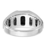IBGoodman 14k White Gold Men's Polished and Satin Gemstone Ring Mounting - Image 7
