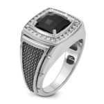 10k White Gold IBGoodman Men's Black Rhodium Onyx and Diamond Complete Ring - Image 8
