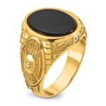 10k IBGoodman Men's Onyx and Diamond Complete Ring - Image 8