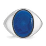 14k White Gold IBGoodman Men's Gemstone Ring Mounting - Image 6