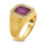14k IBGoodman Men's Satin Ruby Doublet Stone and 1/4 carat Diamond Complete Ring - Image 6