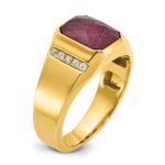 14k IBGoodman Men's Gemstone and Diamond Ring Mounting - Image 8